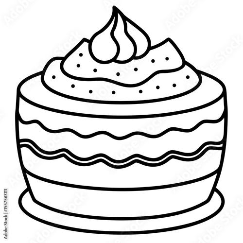 Tiramisu line art vector