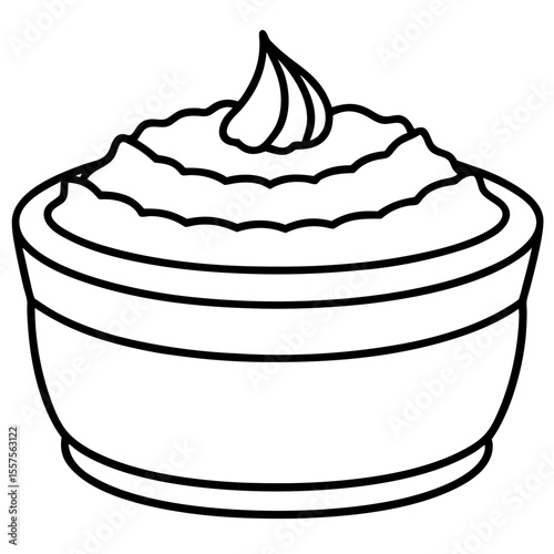 Tiramisu line art vector
