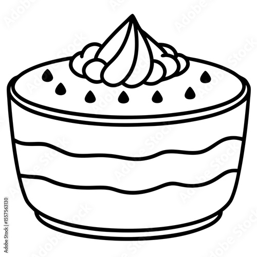 Tiramisu line art vector
