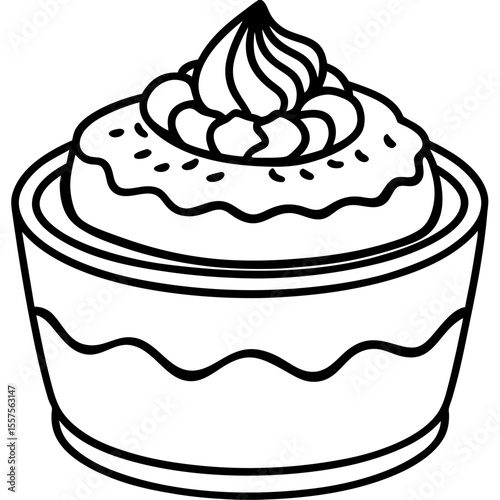 Tiramisu line art vector