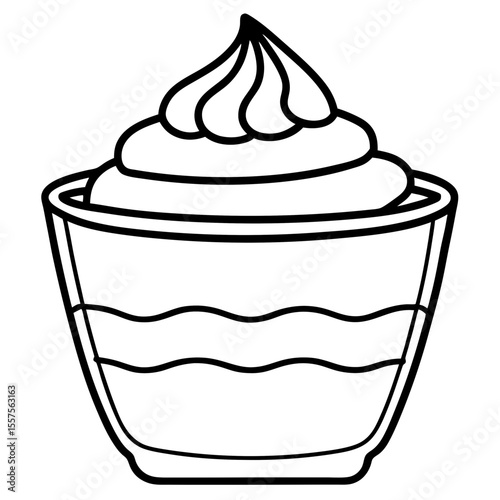 Tiramisu line art vector