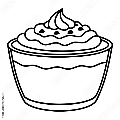 Tiramisu line art vector