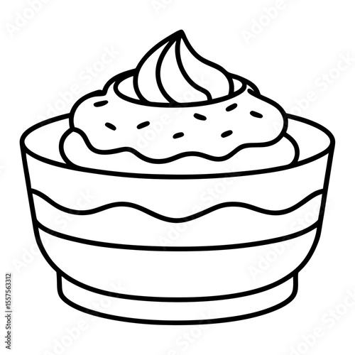 Tiramisu line art vector