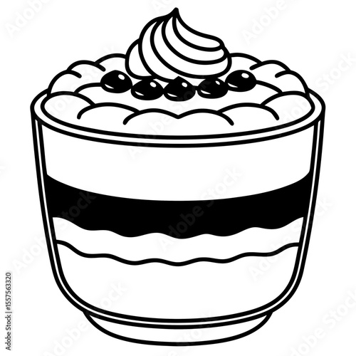 Tiramisu line art vector