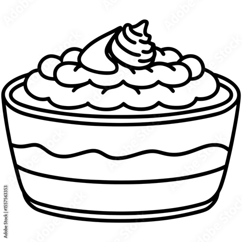 Tiramisu line art vector
