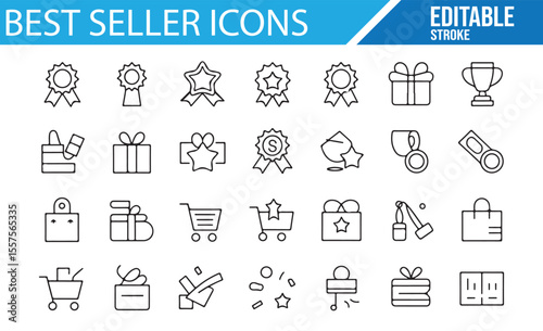 Top Seller and Award Icons for Use in E-commerce and Retail Marketing