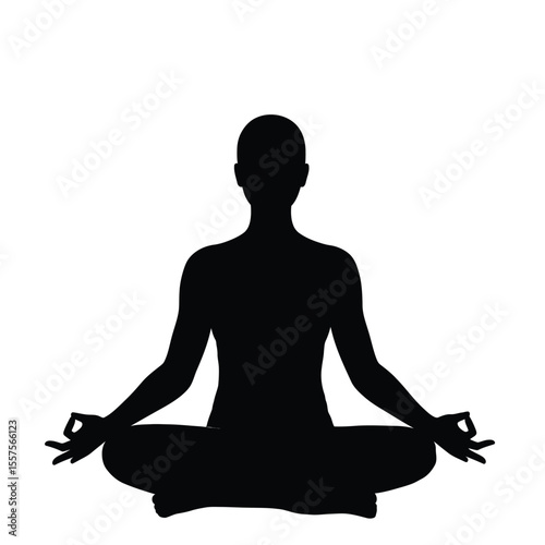 silhouette of a woman in yoga position