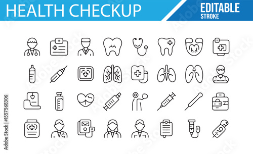 Collection of Healthcare Icons for Doctors, Nurses, and Medical Practices