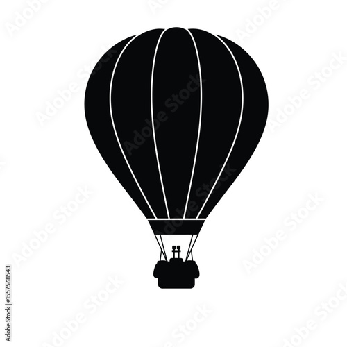 Hot Air Balloon Silhouette – Scenic Skyline, Travel Adventure, Sunset Flight