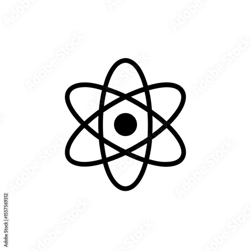 atom icon vector flat and clean look isolated on