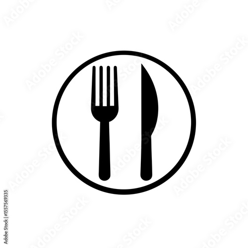 fork and knife icon vector flat and clean look
