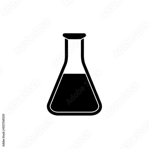 beaker icon vector flat and clean look isolated