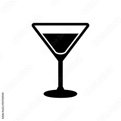 cocktail glass icon vector flat and clean look