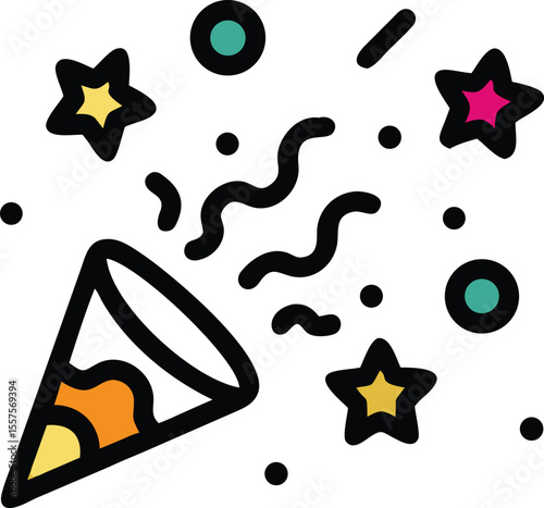 Colorful  Celebration Vector icon