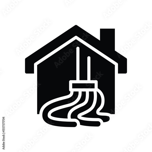 home cleaning solid icon symbol vector design good for web or mobile app
