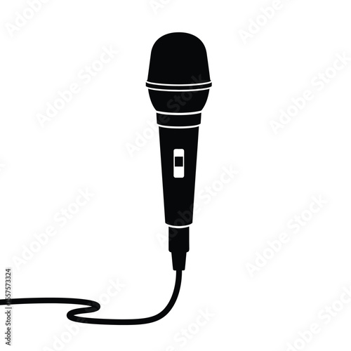 microphone on white background silhouette 
