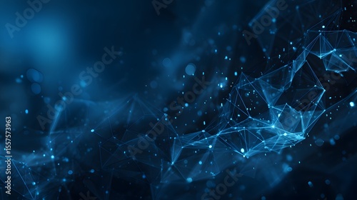 An Abstract concepts of cybersecurity technology, Futuristic background of points and lines with a dynamic wave