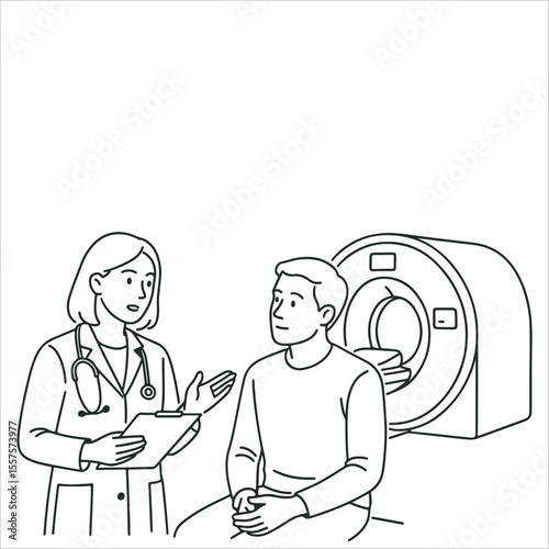 Doctor Explaining MRI Scan to Patient