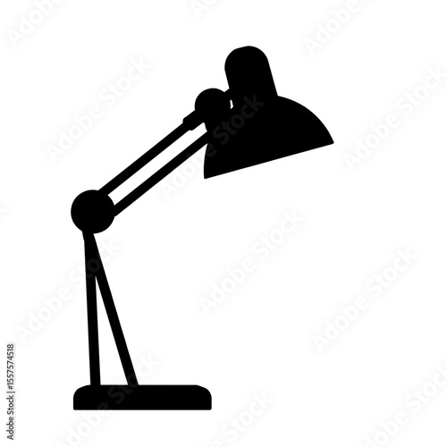 Silhouette of desk lamp with adjustable arm, modern office lighting design