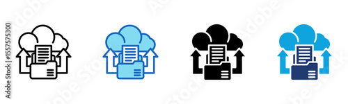 Cloud Backup icon Multi Style Vector Illustration