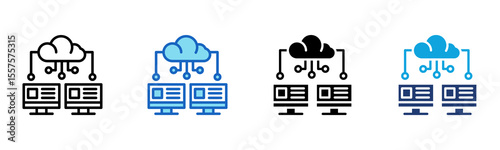 Cloud Network icon Multi Style Vector Illustration