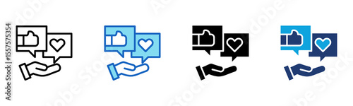 Social Media Service icon Multi Style Vector Illustration