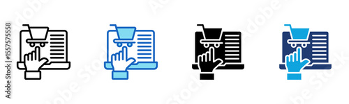 Online Shopping icon Multi Style Vector Illustration