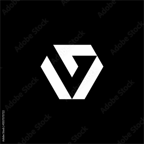 The Vb or bV initials logo is modern, simple, elegant and unique. Suitable for technology, computer, internet and security companies.	