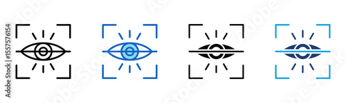 Eye Scan icon Multi Style Vector Illustration