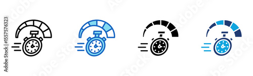 Speed Test icon Multi Style Vector Illustration