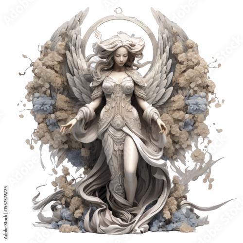 statue of angel with wings