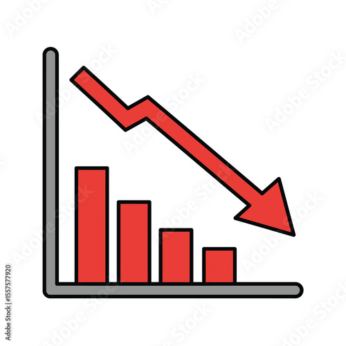 business graph on white background