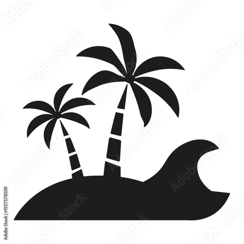 tropical island with palm tree
