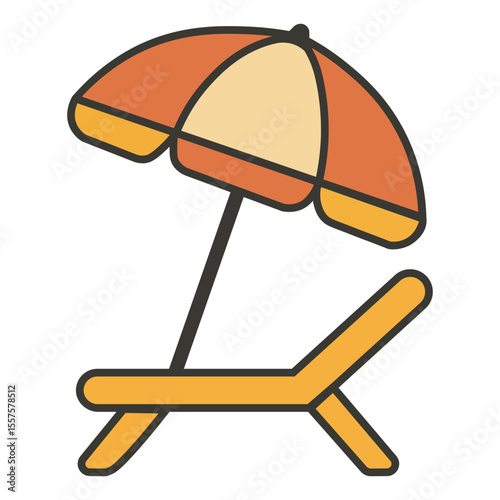 Beach Umbrella and Chair