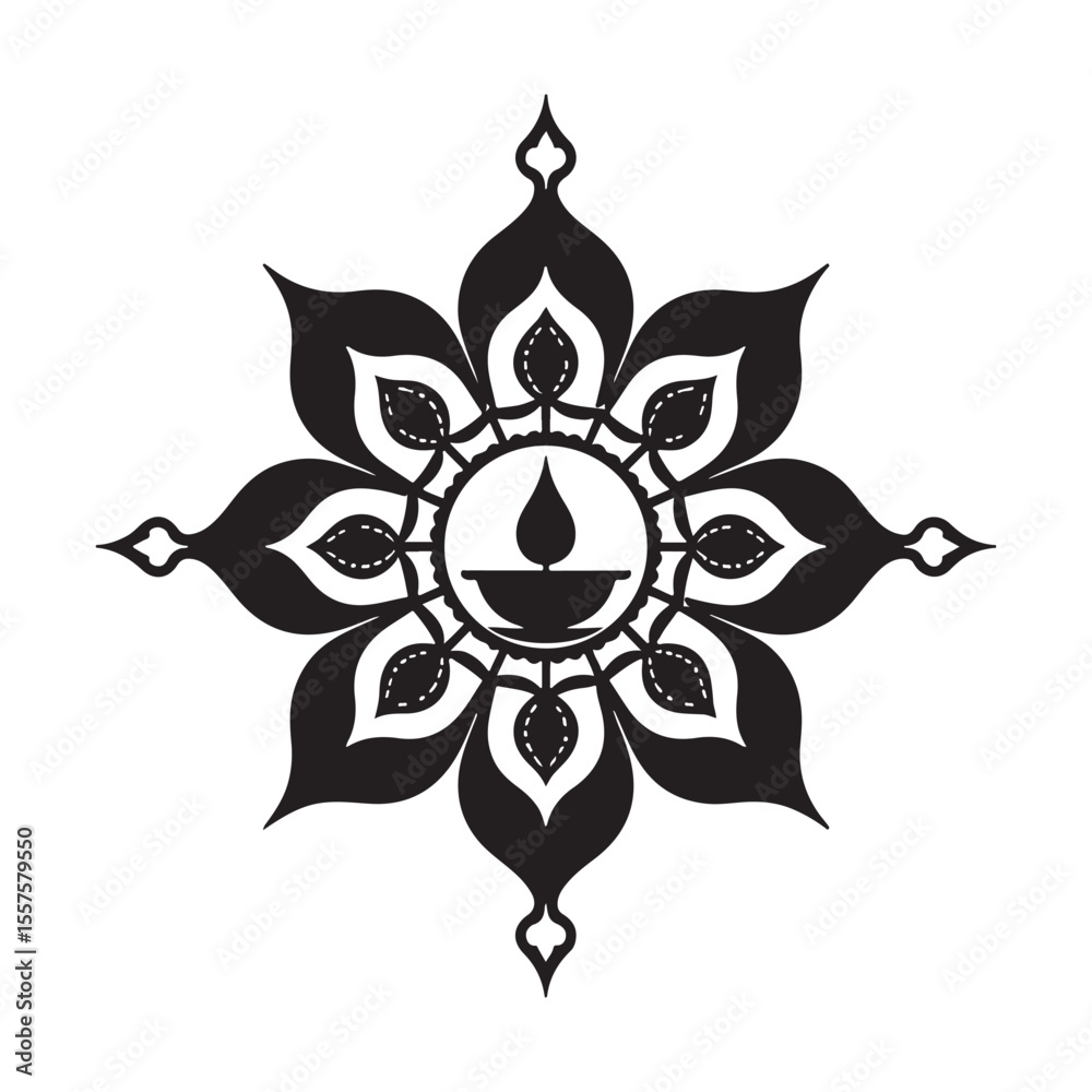 Fototapeta premium Mandala a black and white vector art design, decoration, ornate, intricate, vector