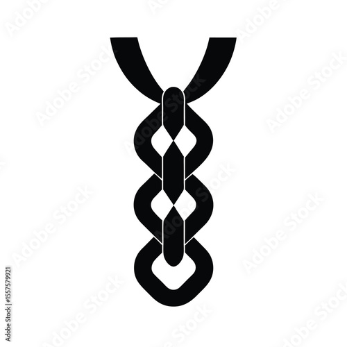 Braided Ribbon Necklace Silhouette