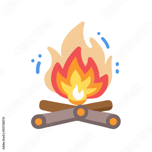 vector illustration of a burning gas stove