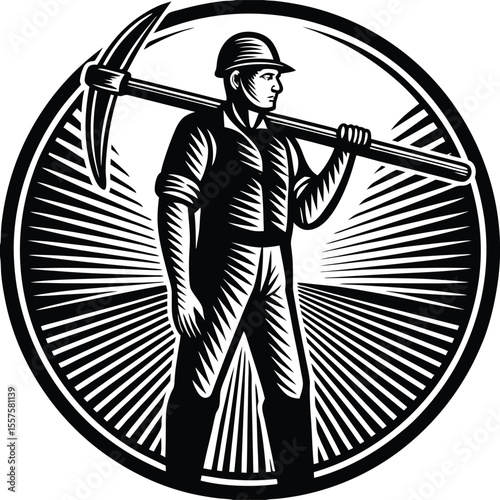 Miner With Pickaxe Set Of Silhouette Vector ,hunter with shotgun, smoke, impact, reload, cartridge, ammunition