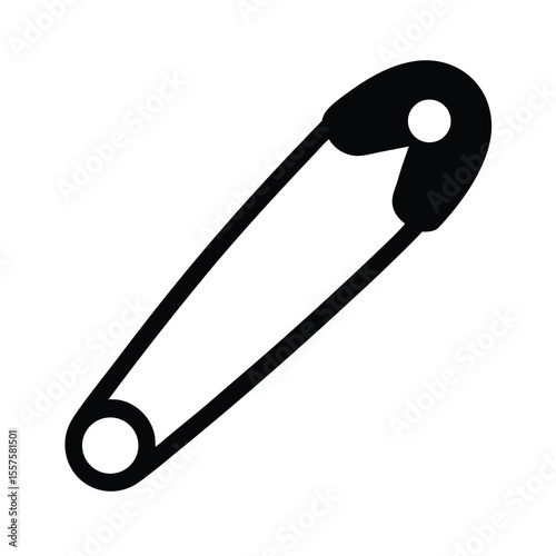 Safety Pin Isolated Silhouette