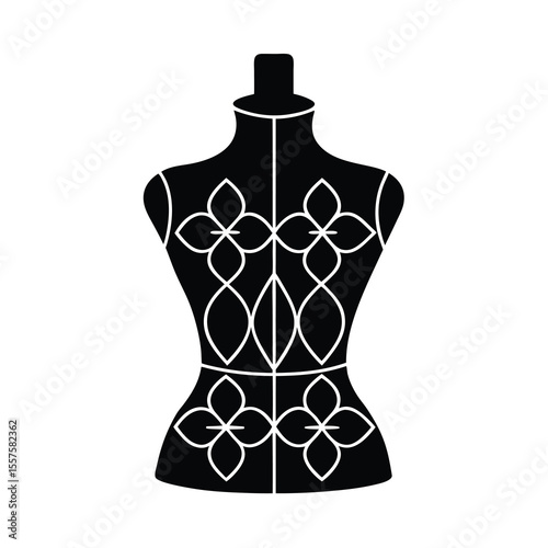 Elegant Mannequin with Floral Pattern Silhouette
