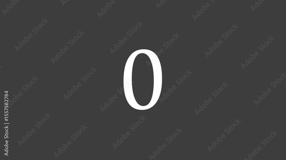 Starting from scratch 0 number animation with background.