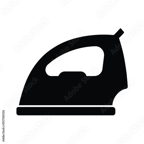 Clothes Iron Vector Icon Silhouette