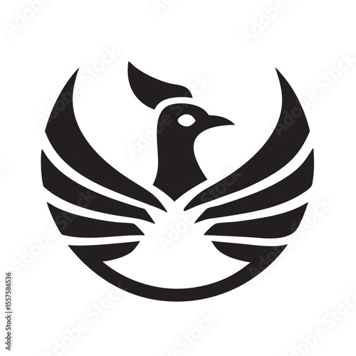 Flat Vector Style Blue Jay Logo photo