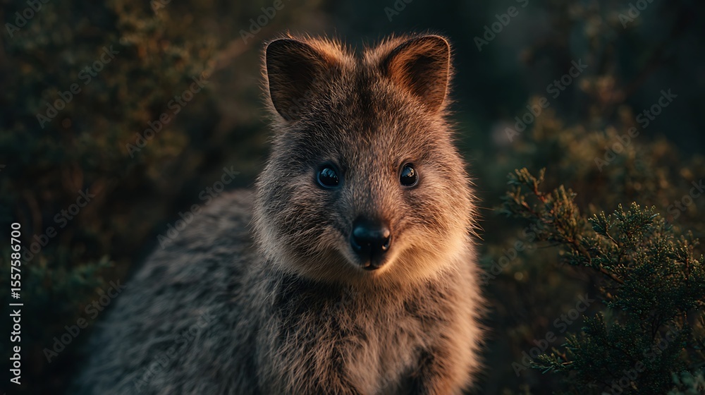 Fototapeta premium Quokka smiling portrait view