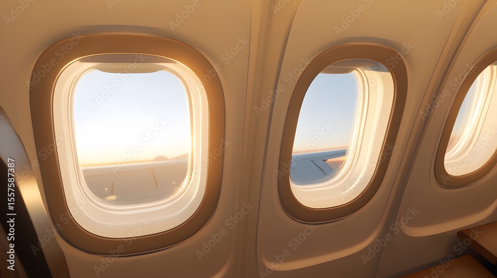 custom made wallpaper toronto digitalAirplane Window Sunrise View- Golden Hour Flight Scenery