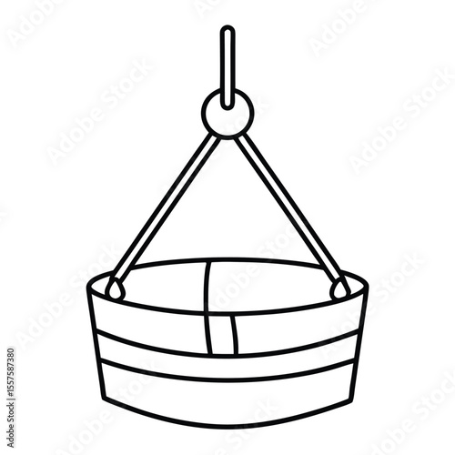 wooden basket isolated on white