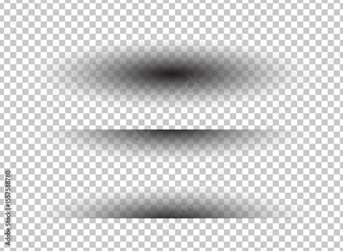 Two realistic soft shadows on a white background isolated on white background
