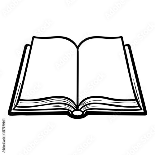 Open book icon with blank pages in a minimalistic design
