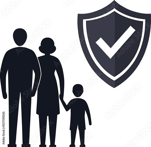 Family icon vector illustration: A symbol of people, a man and woman couple, or a diverse group design concept