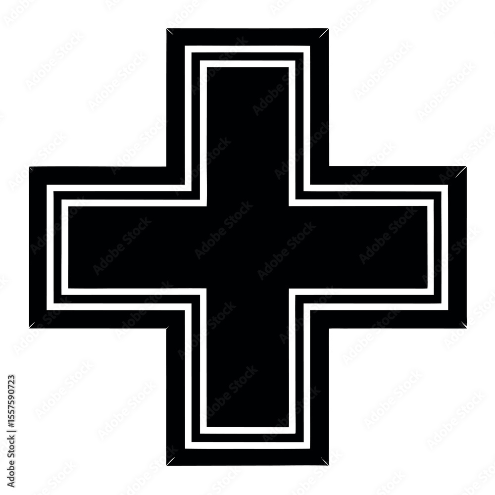 Obraz premium Flat and clean hospital cross icon for medical and healthcare designs